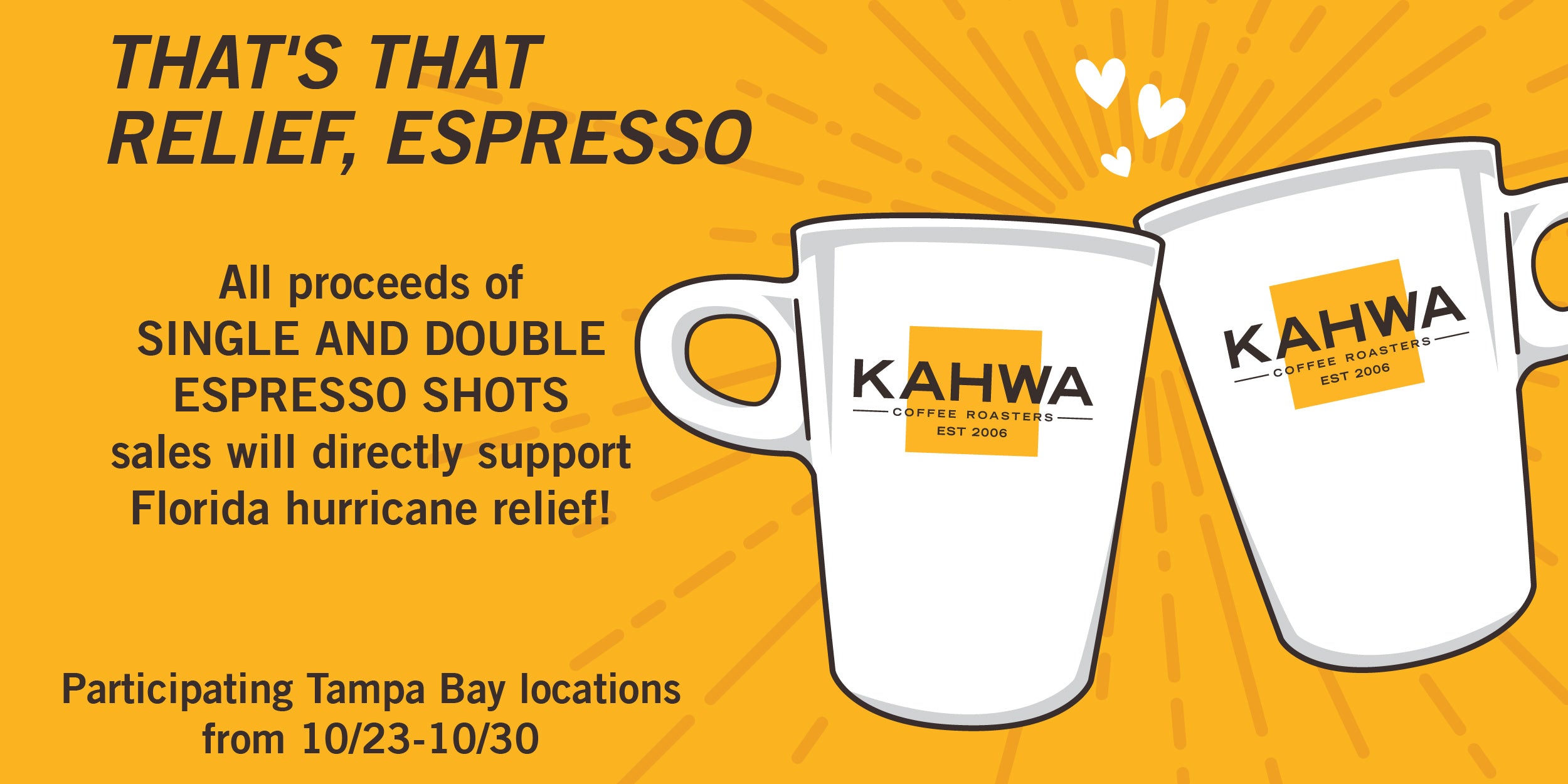 Kahwa helps raise funds for hurricane relief efforts