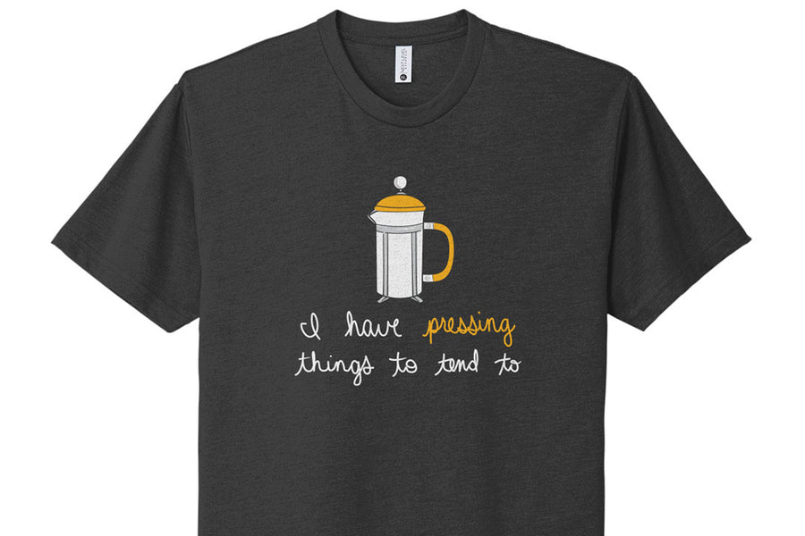 Kahwa Unisex Charcoal French Press T-Shirt