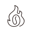 Flame with coffee bean roasting icon