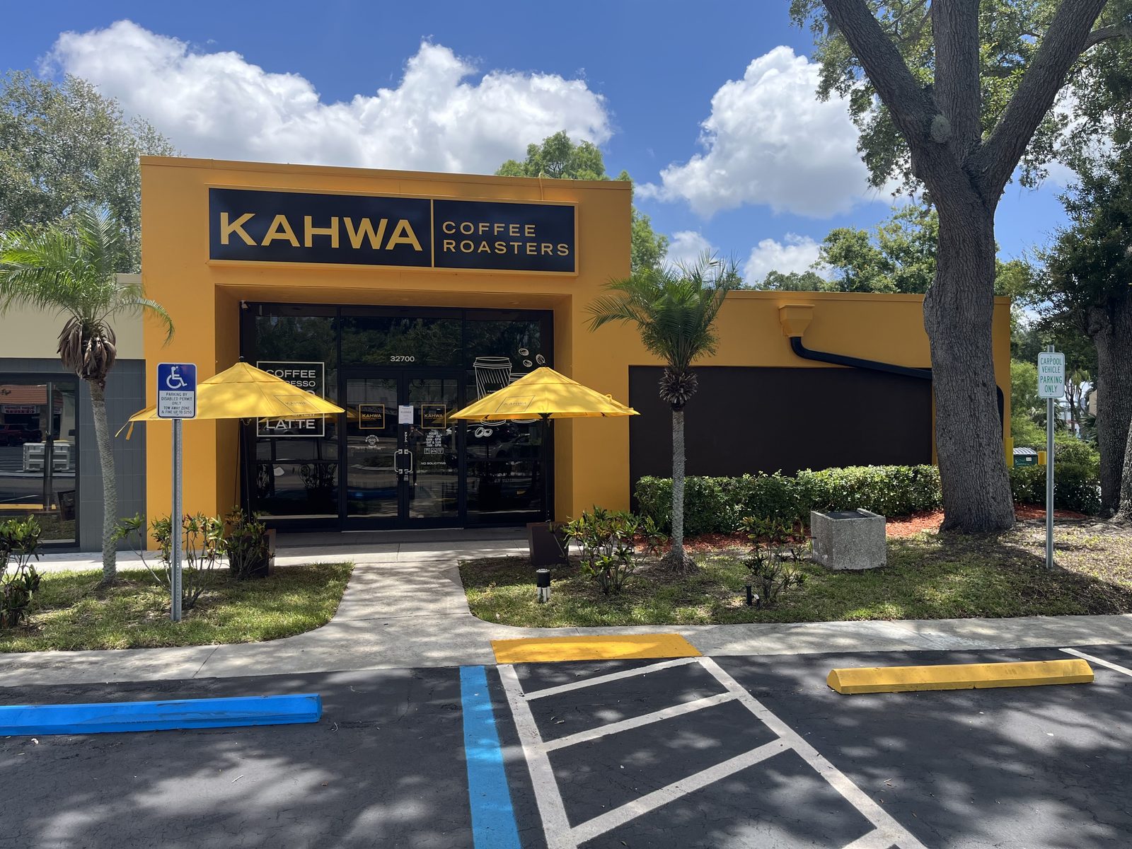 Kahwa Coffee Roasters storefront in Palm Harbor, FL