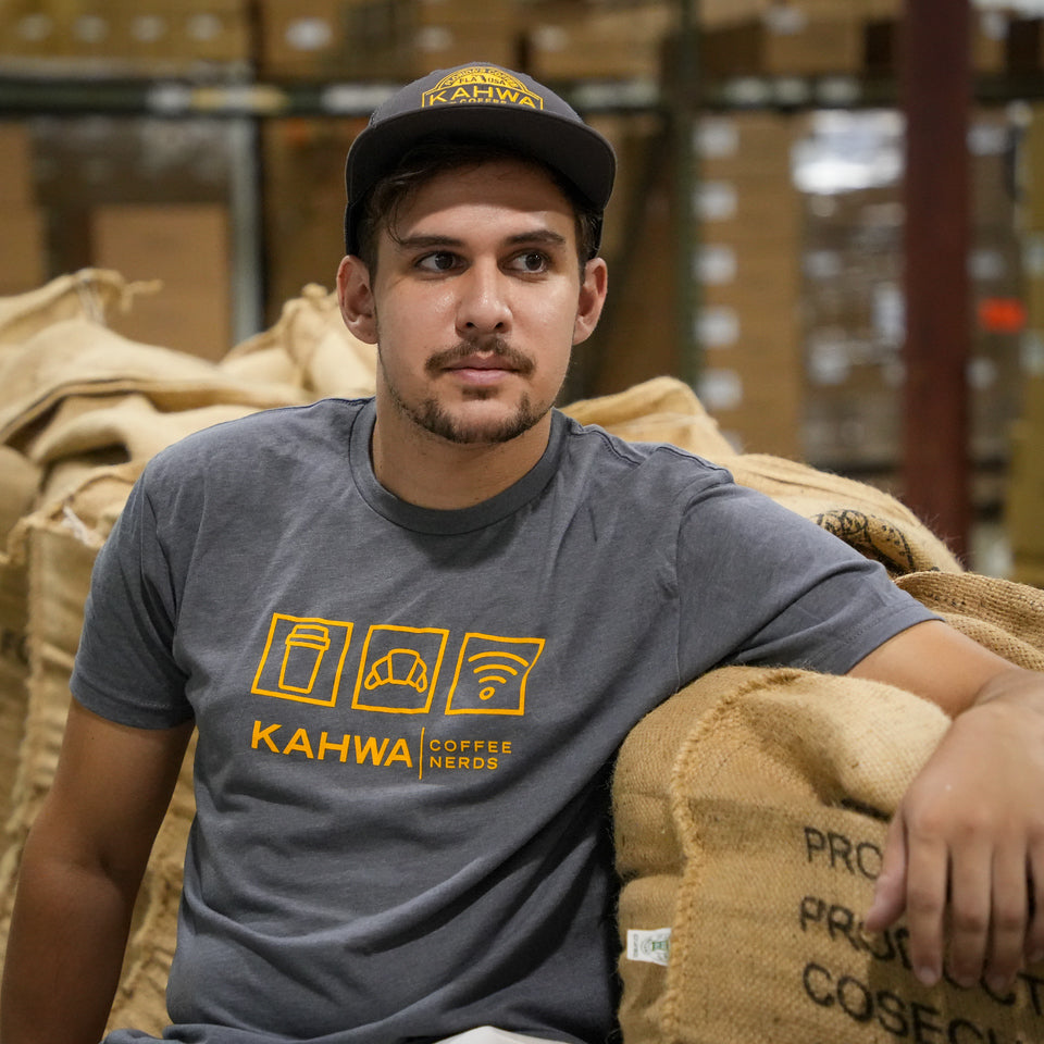 Kahwa Unisex Grey Coffee Nerd T-Shirt